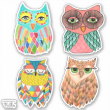 Pip Hoor Uilen Illustratie Art Vinyl