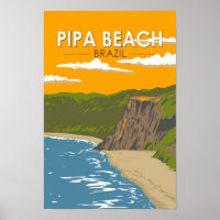 Pipa Beach Brazilië Reizen Kunst Vintage