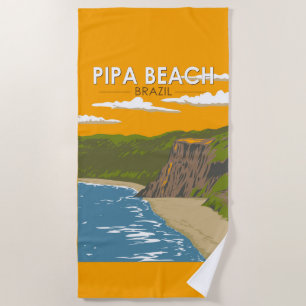 Pipa Beach Brazilië Reizen Kunst Vintage Strandlaken