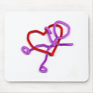 Pipe Cleaner man en hart Muismat