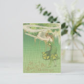 Pipe Maiden Shamrock St Patrick's Day Kaart (Staand voorkant)