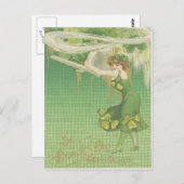 Pipe Maiden Shamrock St Patrick's Day Kaart (Voorkant / Achterkant)