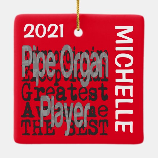 Pipe Organ Player Extraordinaire CUSTOM Keramisch Ornament (Achterkant)