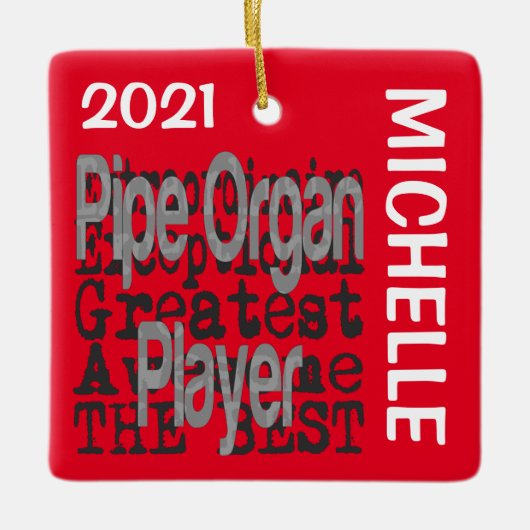 Pipe Organ Player Extraordinaire CUSTOM Keramisch Ornament (Voorkant)