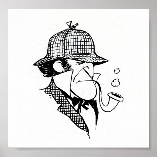 Pipe Smoking Detective Poster (Voorkant)