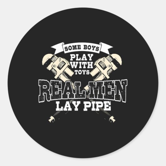 Pipefitter Loodgieter Loodgieterij Real Lay Pijp Ronde Sticker (Voorkant)