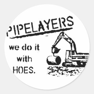 Pipelayer-Humor Ronde Sticker
