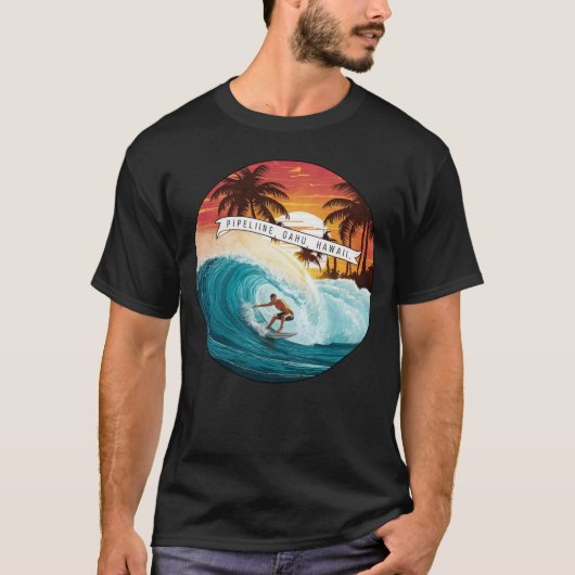 Pipeline, Oahu, Hawaï T-shirt (Voorkant)