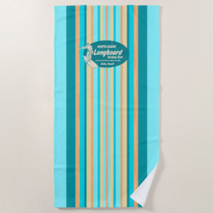 Pipeline Surfboard Hawaiian Gestreepte - Aqua Strandlaken