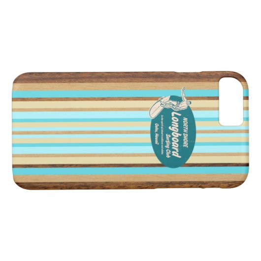 Pipeline Surfboard Hawaiian iPhone 7 coque (Dos (Horizontal))