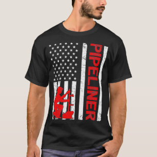 Pipeliner Amerikaanse vlaggenpijpleiding Lasser T-shirt