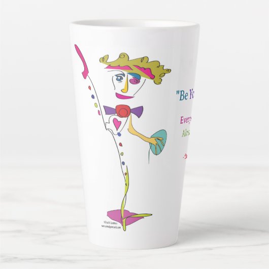 'Piper' - "Be Yourself" (O. Wilde) Latte Mug Rev. (Devant)