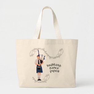 PIPER Blauwe ruit Grote Tote Bag