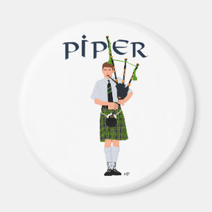 PIPER Groen ruitpatroon Magneet