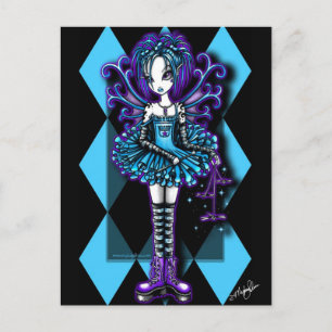 "Piper" Harlequin Blauwgroen Dragonfly Vluchtig Br Briefkaart