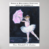 Piper in ballerina-kostuum met een paraplu poster (Voorkant)