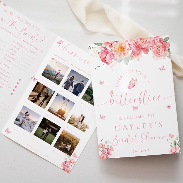Piper Peony Butterfly Vrijgezellenfeest Game Boekj (Bridal Shower Game Booklet Lifetime Of Butterflies Piper Peony )