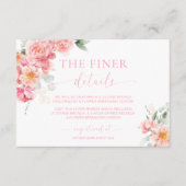 Piper Peony Floral Baby shower Details Informatiekaartje (Voorkant)