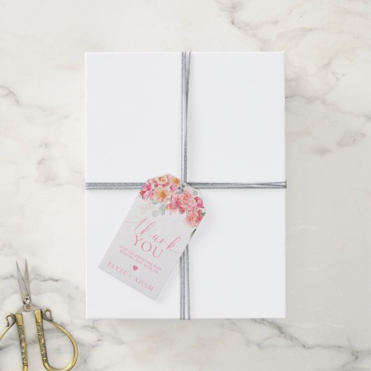 Piper Peony Floral Dank je wel Cadeaulabel (Met Touw)