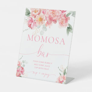 Piper Peony Floral Momosa Bar Reclamebord Met Voetstuk