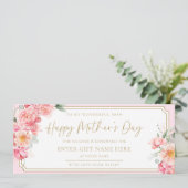 Piper Peony Happy Moederdag Cadeaubon Kaart (Staand voorkant)