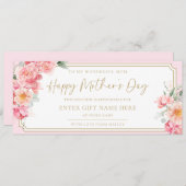 Piper Peony Happy Moederdag Cadeaubon Kaart (Voorkant / Achterkant)