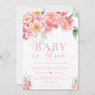Piper Pioen Bloemen Baby in Bloom Baby shower Kaart