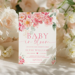 Piper Pioen Bloemen Baby in Bloom Baby shower Kaart