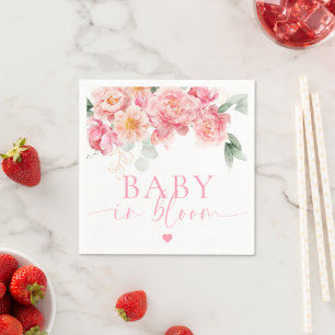 Piper Pioen Bloemen Baby in Bloom Baby shower Servet