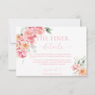 Piper Pioen Bloemige Baby Shower Details Kaart