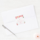 Piper Pioen Butterfly Bruiloft Favor Vierkante Sticker (Envelop)