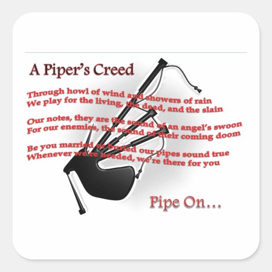 Piper's Creed Vierkante Sticker (Voorkant)
