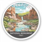 Pipestone Nationaal Monument Minnesota Circle Sticker (Voorkant)