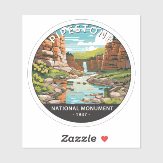 Pipestone Nationaal Monument Minnesota Circle Sticker (Vel)