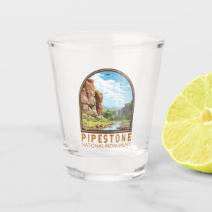 Pipestone Nationaal Monument Minnesota Travel Art Shot Glas