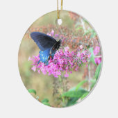 Pipevine Swallowtail on Butterfly Bush Keramisch Ornament (Links)