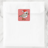 Piping Plover Santa Vierkante Sticker (Tas)