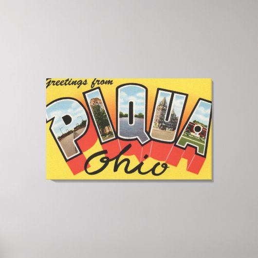 Piqua, OhioLarge Letter ScenesPiqua, OH Canvas Afdruk (Voorkant)