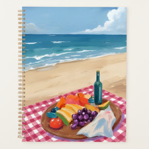Pique-nique à la plage   Peinture du bord de l'océ