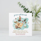 Pique-nique avec des amis Illustration Invitation (Debout devant)