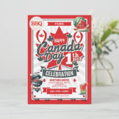 Pique-nique BBQ Happy Fête du Canada Invitation (Debout devant)