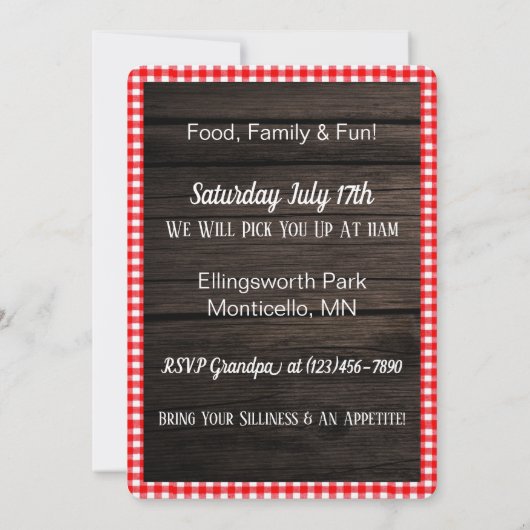 Pique-nique dans le Park Playdate Invitation (Dos)