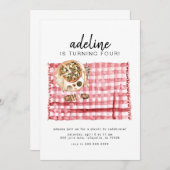 Pique-nique d'aquarelle Invitation de fête d'anniv (Devant / Derrière)