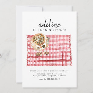 Pique-nique d'aquarelle Invitation de fête d'anniv