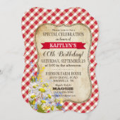 Pique-nique de campagne avec le Invitation d'anniv (Devant / Derrière)