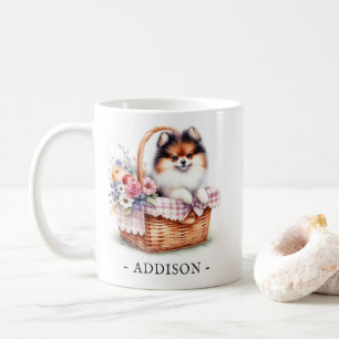 Pique-nique de printemps Pomeranian Mug avec Modèl