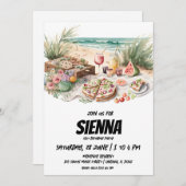 Pique-nique d'été à la plage Invitation (Devant / Derrière)