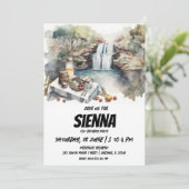 Pique-nique d'été avec cascades vue Invitation (Debout devant)