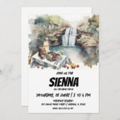 Pique-nique d'été avec cascades vue Invitation (Devant / Derrière)