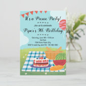Pique-nique d'été Invitation d'anniversaire (Debout devant)